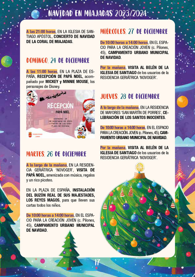 Programa de la Navidad en Miajadas, Alonso de Ojeda y Casar de Miajadas