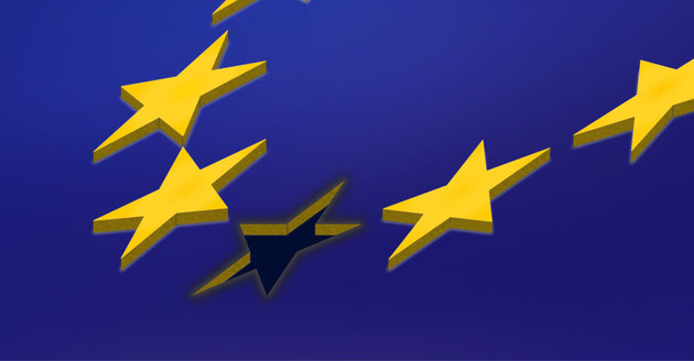 EU-Flagge mit fehlendem Stern