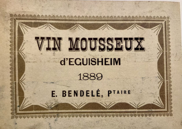 Etiquette de Vin Mousseux d'Eguisheim année 1889 - Roland Moser