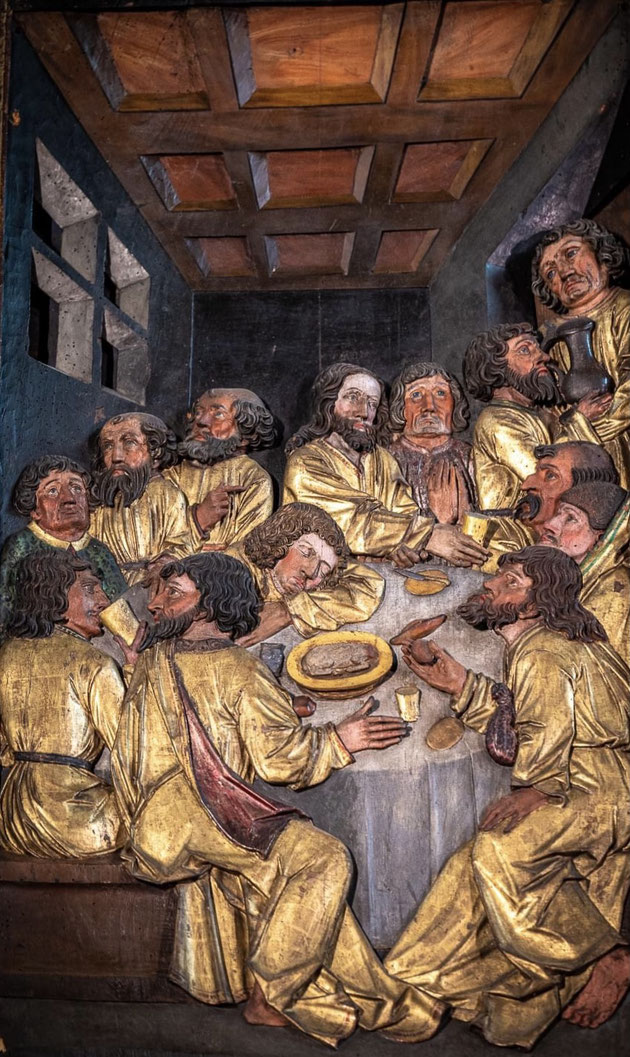 Le Retable de la Passion de l'église Ste-Croix de Kaysersberg est marquée par des influences diverses et prestigieuses. Les compositions sont largement inspirées des gravures de Martin Schongauer.