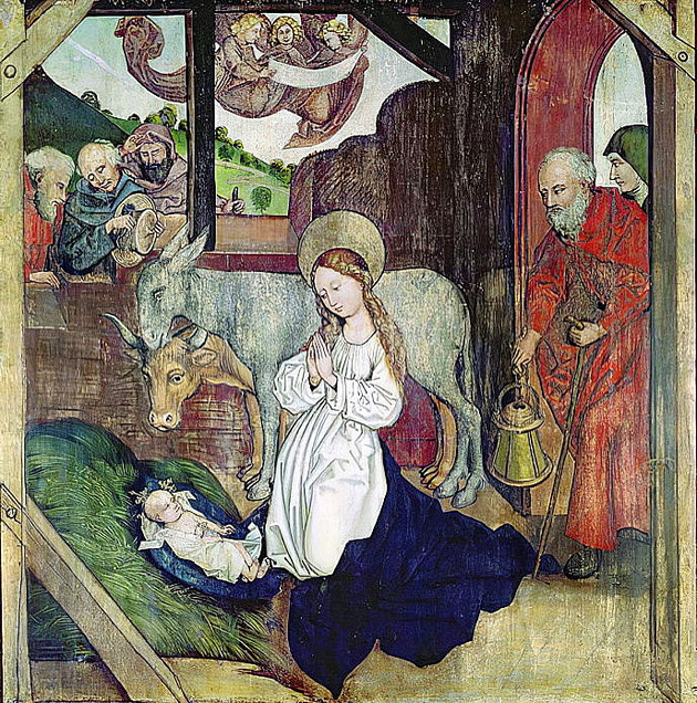 La Nativité, Retable des Dominicains, Martin Schongauer, vers 1480, Musée Unterlinden, Colmar