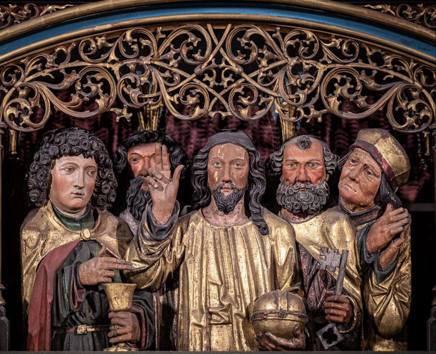 Détail du magnifique retable de la Passion (1518-1521) que l'on peut aujourd'hui encore contempler dans le choeur de l'église Sainte-Croix de Kaysersberg.