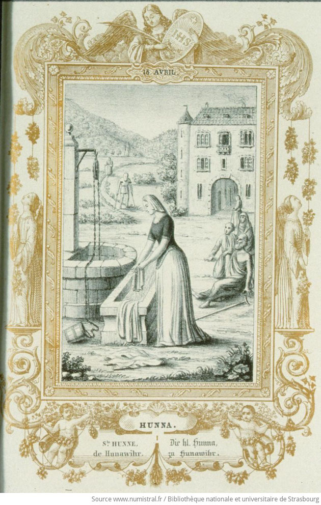 Sainte Hunne de Hunawihr - imagerie religieuse 1839 - Bibliothèque nationale et universitaire de Strasbourg, NIM21792