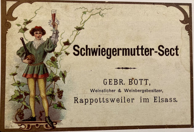 "Schwiegermutter-Sect" le "sekt des belles-mères" des Gebruder BOTT à Ribeauvillé.