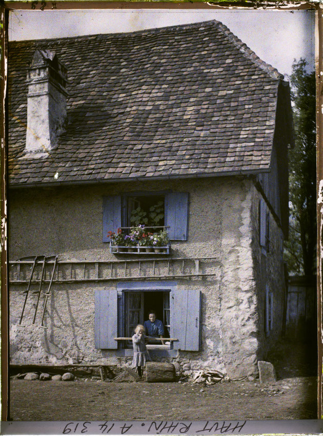 Alsace , Sickert , Une vieille Maison, 28/06/1918, collection Archives de la Planète, Musée Albert Kahn https://collections.albert-kahn.hauts-de-seine.fr