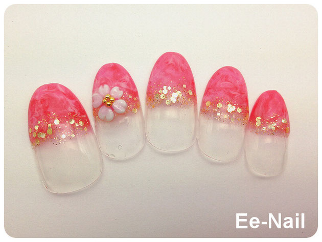 サクラ3D花ネイル