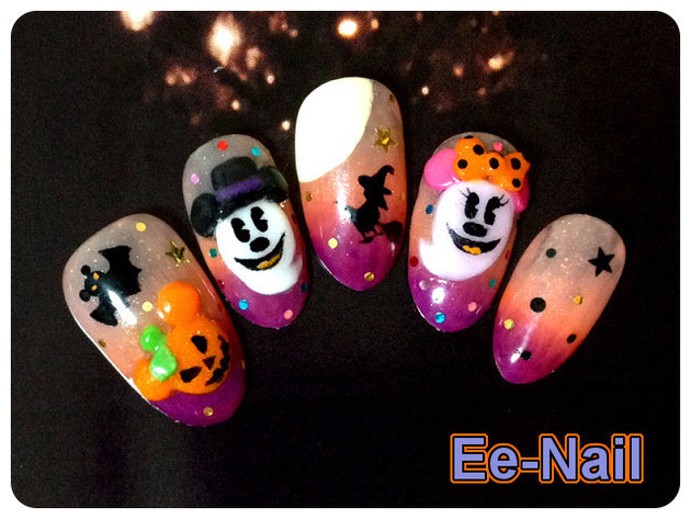 ディズニーハロウィンネイル3D