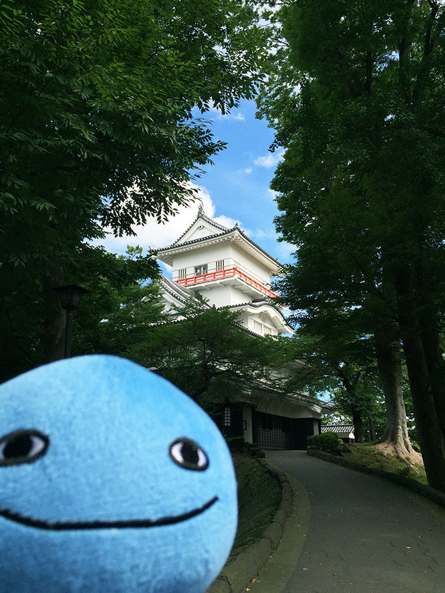 夏の千秋公園とミズモ 御隅櫓-2