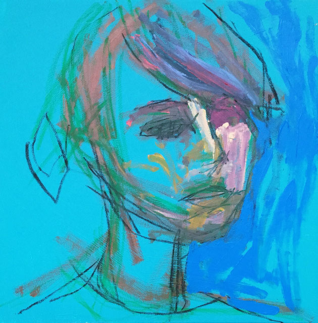 portrait of a boy 50x50cm. acrylic on canvas www.ateliersranova.com    Selina Saranova
