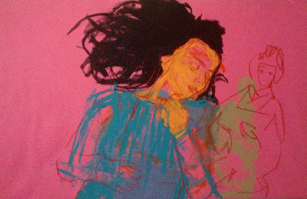 Selina Saranova are you sleeping? 95x146cm. acrylic on canvas