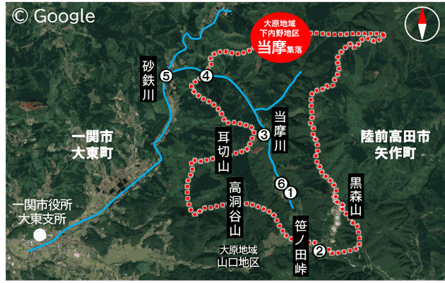 大東町大原　下内野地区　当摩集落