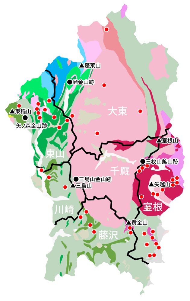 金山・鉱山マップ(地図のみ)
