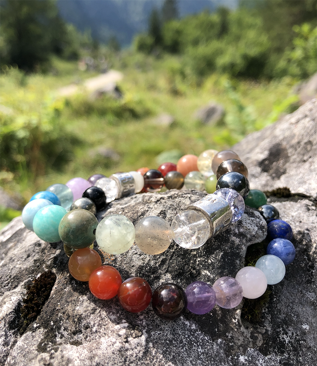 Steineschmuck, Steinearmbänder, Heilsteine, buntes Steinearmband