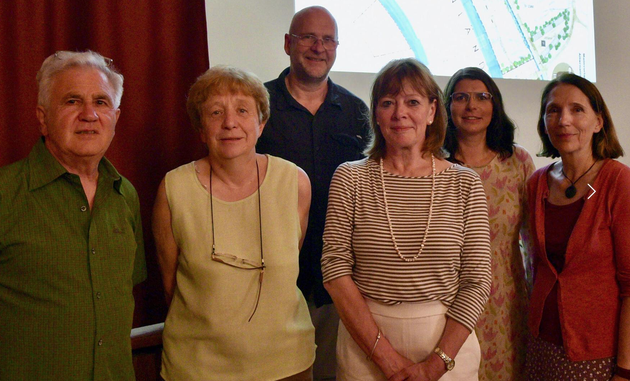 v.l.n.r. Elmar Erhard (Vorsitzender LAMA), Gerda Hartner (Stellvertretende Vorsitzende Bund Naturschutz Volkach), Mario Pierl (Grüne Volkach), Birgit Rottmann-Barth (Vorsitzende LAMA), Andrea Rauch und Doris Geiger (Sprecherinnen Grüne Volkach)