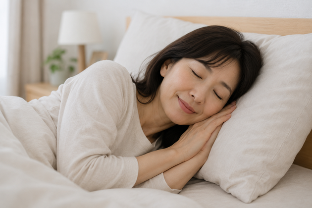 すやすや寝ている女性