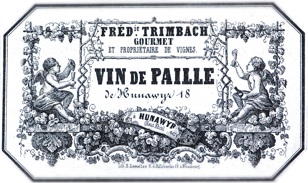 Une des plus anciennes étiquette de vin conservée en Alsace a été trouvée lors de la rénovation d’une maison à Hunawihr ; il s'agit d'un vin de paille de Hunawihr 18... du Domaine Trimbach.