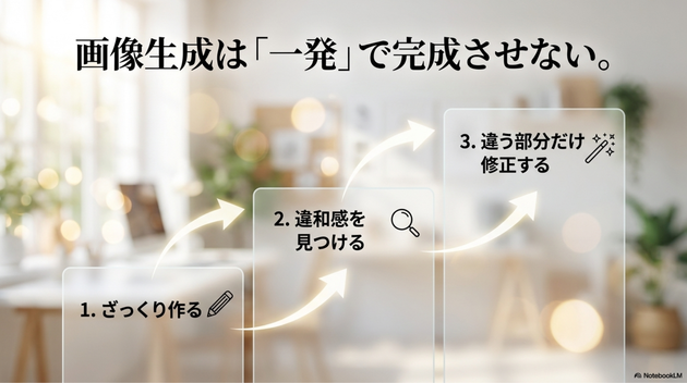 画像生成は一発で完成させようとしない