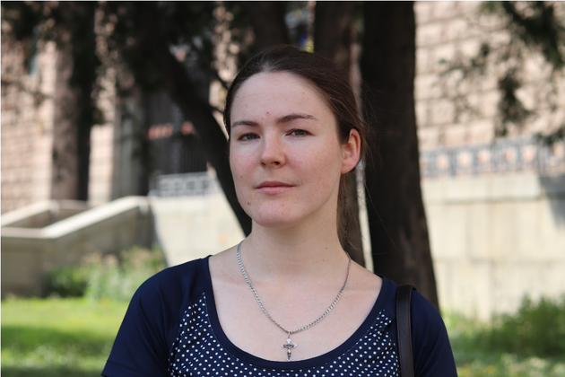 Lyudmila floh aus dem Separatistengebiet nach Kharkiv, Foto: Lena Heising