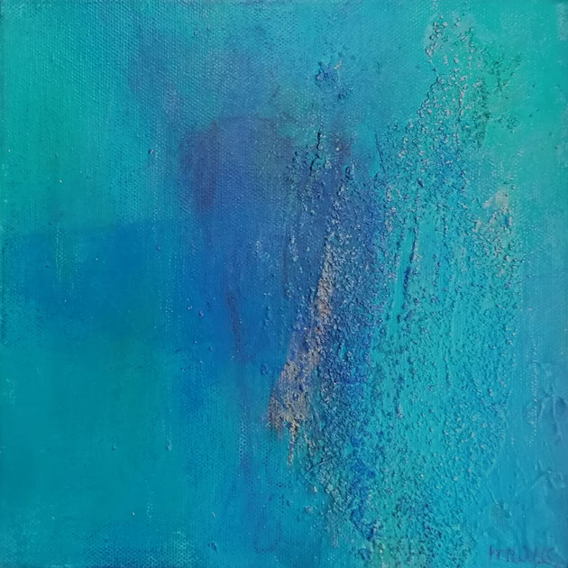 Michael F. Wyss, Blaue Nacht, Acryl, 20x20 cm, 2014 