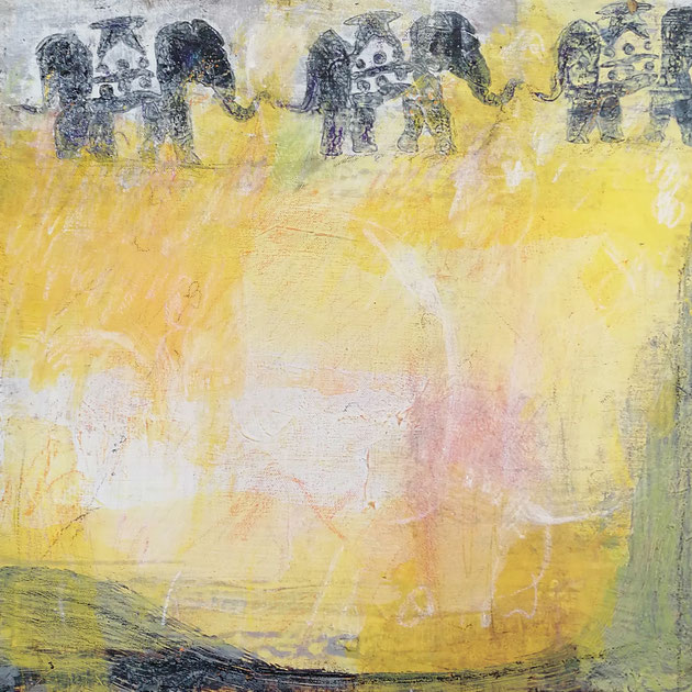 Michael F. Wyss, Träume, Acryl, 40x40cm, 2018
