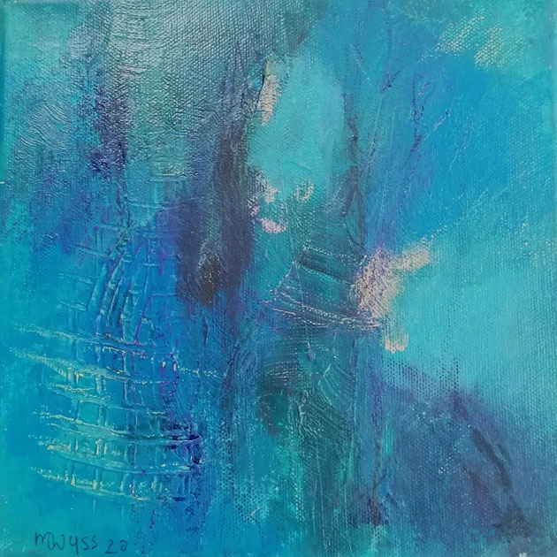 Michael F. Wyss, Blaue Nacht, Acryl, 20x20 cm, 2014 
