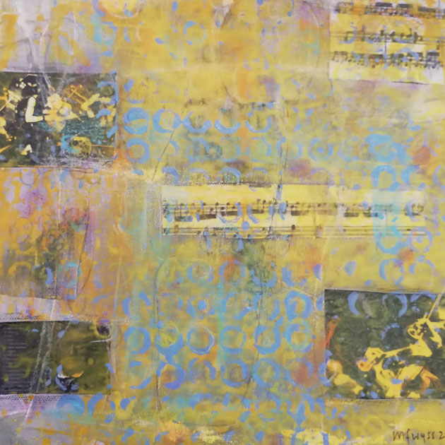 Michael F. Wyss, Musik, 4 Acryl, 20x20 cm, 2024