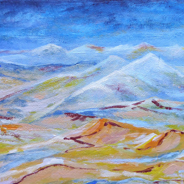 Eiswüste, Acryl und Sand auf Leinwand, 30x40 cm