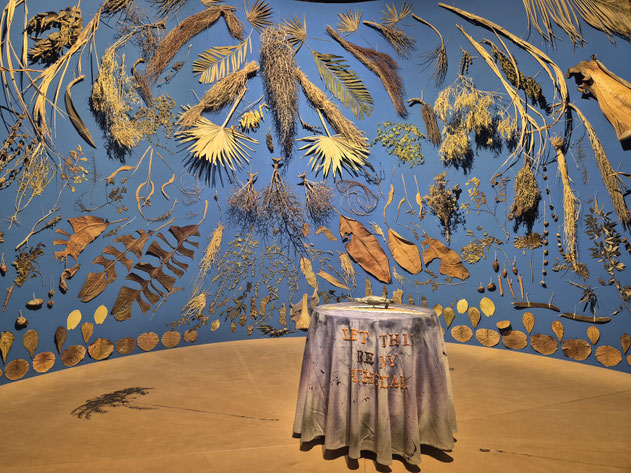 Installation view of Annalee Davis's artwork Let This Be My Cathedral (2026) at the Corderie dell'Arsenale, displayed as part of the 61st Venice Art Biennale curated by Koyo Kouoh.