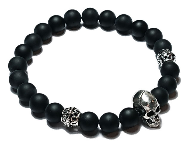 BEHERO Designer Armband Skull (Onyx matt)