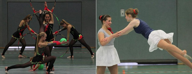 Zwei Choreographie in einem Wettkampf, die besondere Herausforderung bei Gymnastik und Tanz