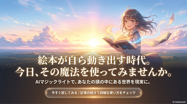 AIだけでかなり完成度の高い作品が作れる時代になってきています。 特にマジックライトは、 ・キャラクターの安定感 ・自然な動き ・初心者向けの操作性 この3つがかなり優秀でした。 もちろん、 そのまま量産するだけではなく、 「自分らしい工夫」を入れることは重要です。 ですが、 アイデア次第でかなり面白い作品が作れる可能性を感じました。 AIアニメに興味がある方は、 一度触ってみる価値はあると思います。