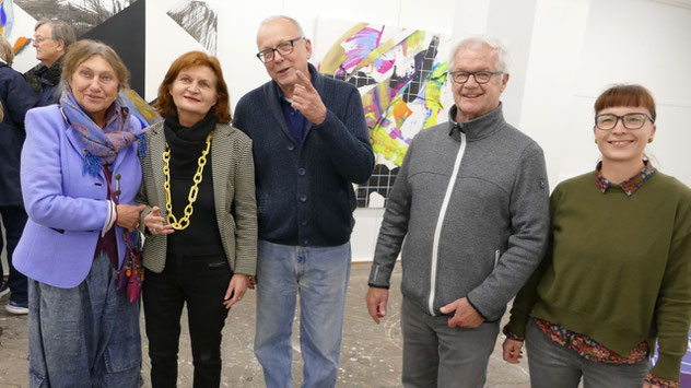 Der Vorstand des Kunstverein freute sich über die Ausstellung: Alice Kaufmann (Beirat), Annette Fahrenkrug (Schatzmeisterin), Edwin Zaft (2. Vorsitzender), Hans-Werner Seyboth (Beirat) und Romy Rölicke (1. Vorsitzende) (v.l.)