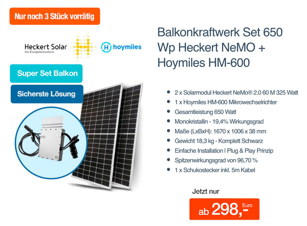 Balkonkraftwerk Angebot