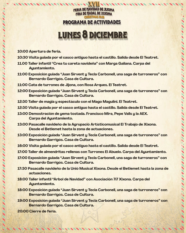 Programa de la Feria de Navidad de Jijona