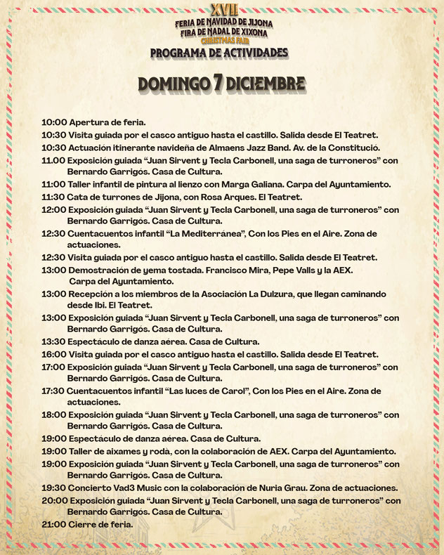 Programa de la Feria de Navidad de Jijona