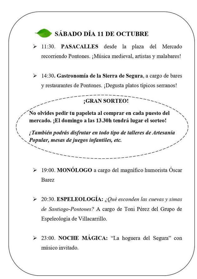 Programa del Mercado Medieval de Pontones