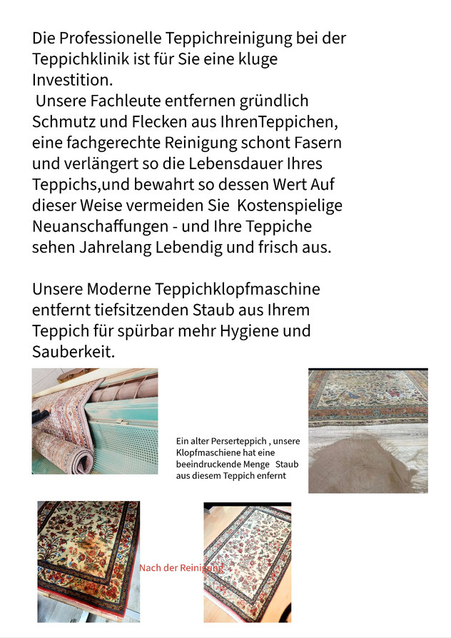 Teppich klopfen mit Moderne Maschine