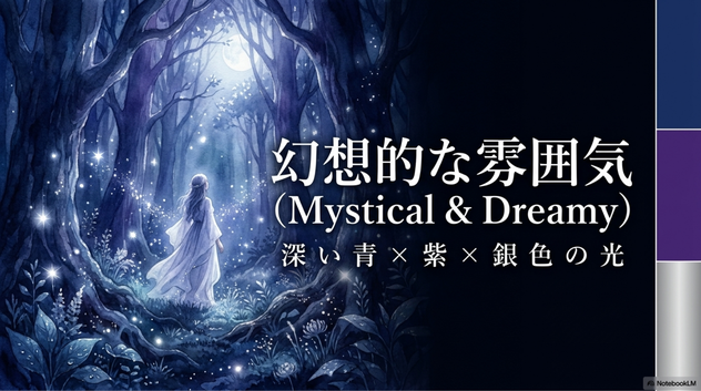 幻想的なAIアートには、青や紫がよく合います。