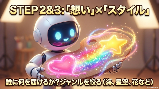 想いとは作品を作る理由です。   多くの人はここを飛ばしてしまいます。   しかし購入者は画像そのものだけでなく、  背景にあるストーリーにも共感します。