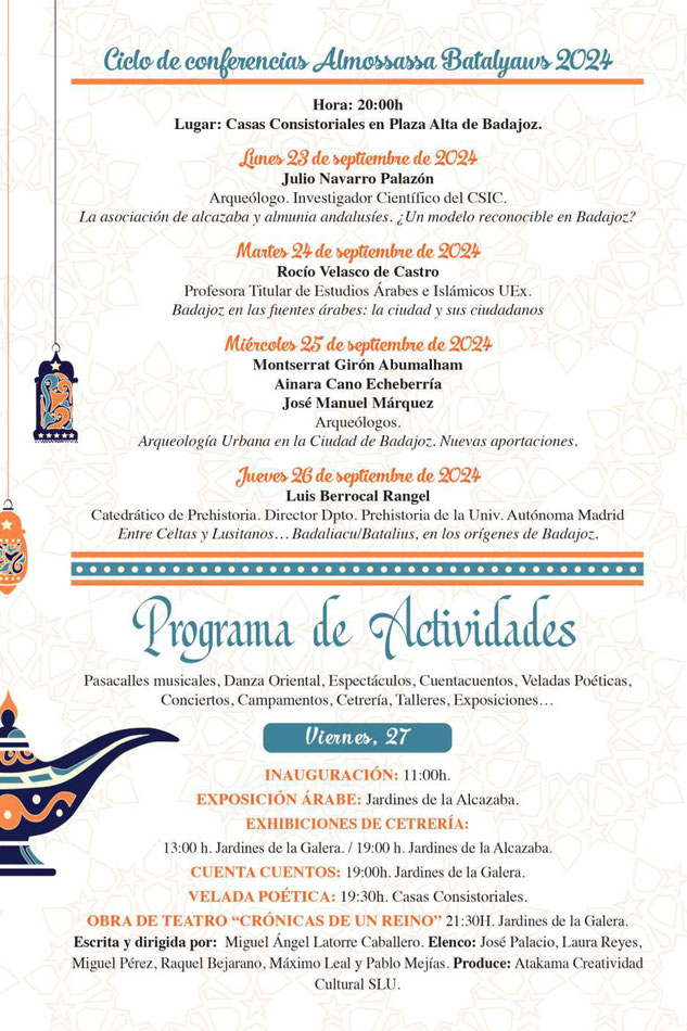 Programa del Al-Massassa y Mercado Arabe en Badajoz