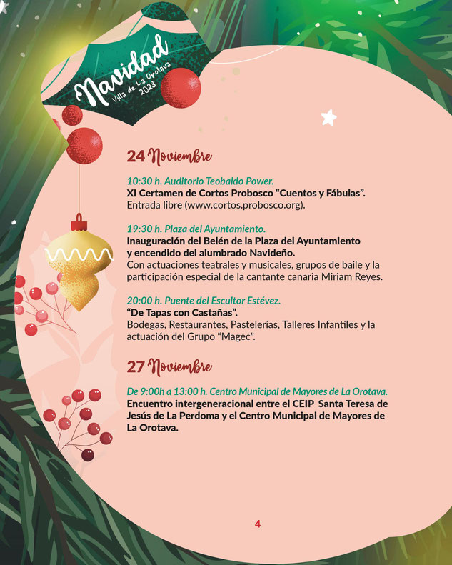 Programa de la Navidad en La Orotava