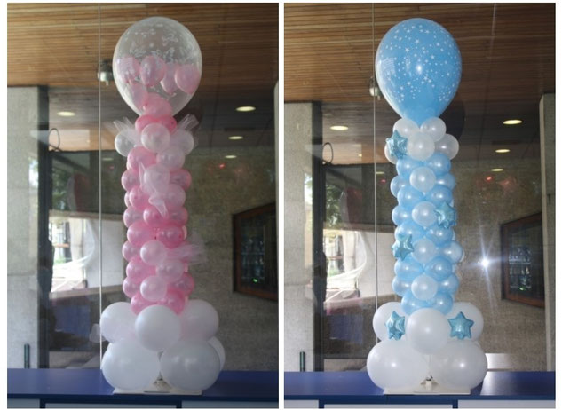 Columnas, para Bautizo y Baby - Decoración de globos