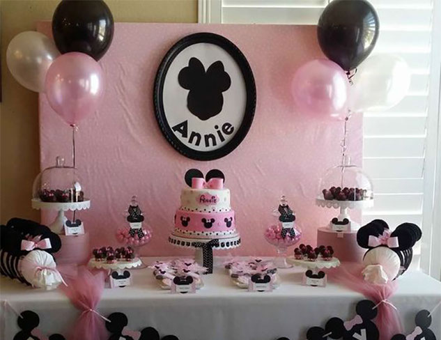 pastel minnie mouse para baby shower