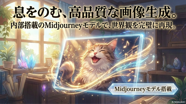 A. ツール内の「Midjourney」モデルで画像を生成し、  「AIで写真が歌う」機能へアップロードするだけで作れます。