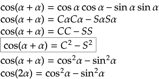 COSの二倍角の公式の覚え方