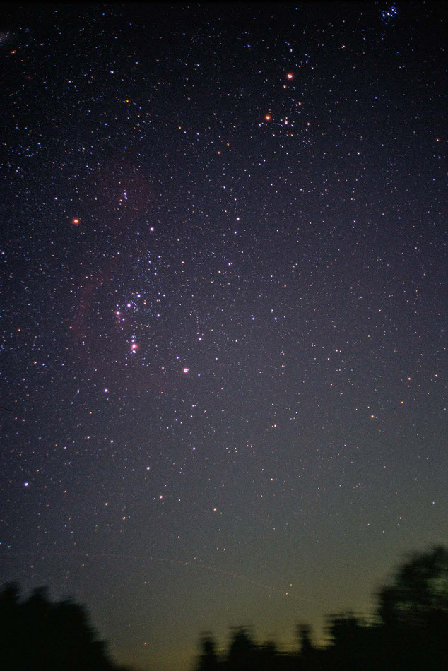 Constellation Orion with Emission nebula Barnards Loop, Pleiades, Scan from Slide Film, Kodak Elite Chrome, 1215x1820px