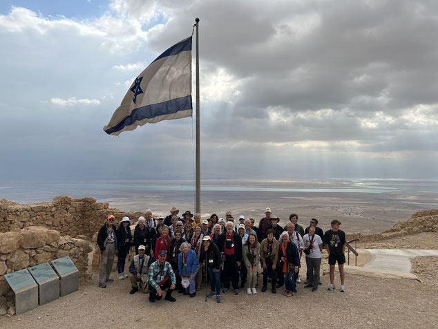 On top of Masada with Christian pilgrims