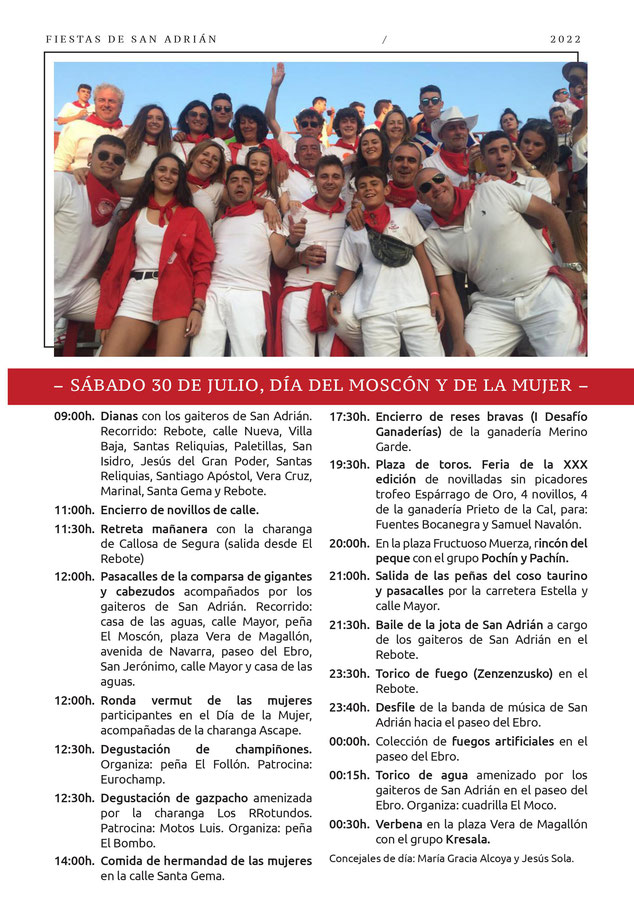 Programa de las Fiestas de San Adrián 2015