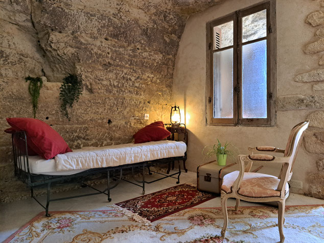 Salon troglodyte du Grand Roc - Gîte cosy en Touraine