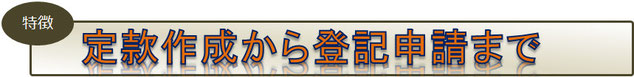 特徴　定款作成から登記申請まで